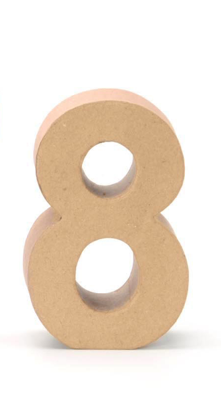 cardboard number 8 17,5x5,5cm